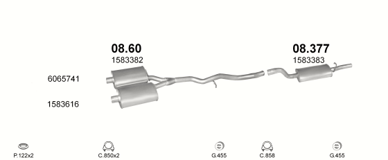 Auspuffanlage für FORD GRANADA 2.8 (2.8i V6)