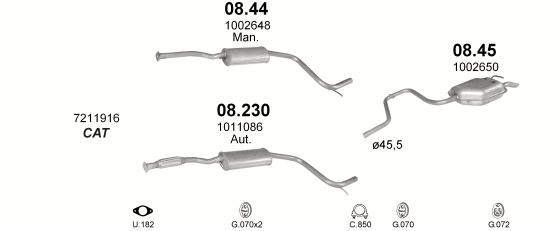 Auspuffanlage für FORD MONDEO 1.6 (1.6i 16V)