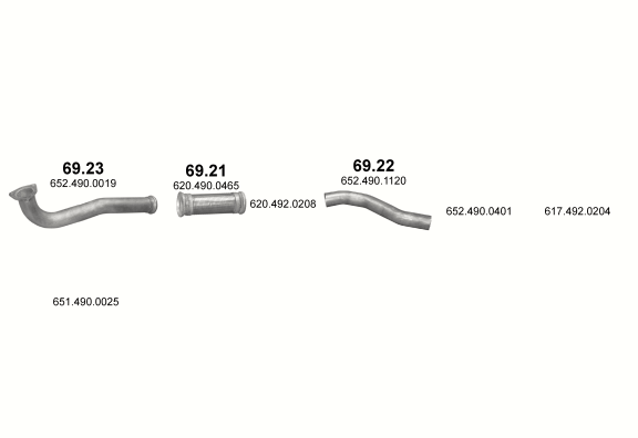 Auspuffanlage für MERCEDES 10-16 T 1417/1420 L/1422/1425