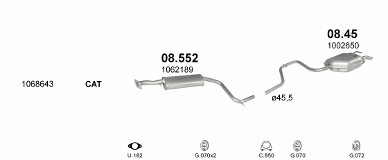 Auspuffanlage für FORD MONDEO 1.8 (1.8i 16V)