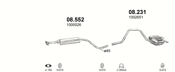 Auspuffanlage für FORD MONDEO 1.6 (1.6i 16V)