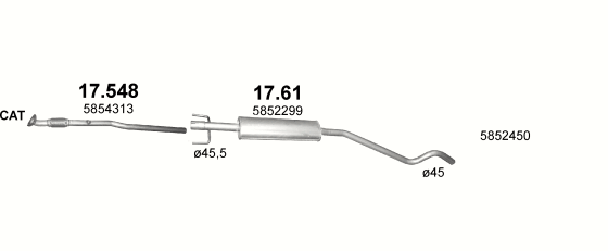 Auspuffanlage für OPEL ASTRA G 1.4 (1.4i 16V)