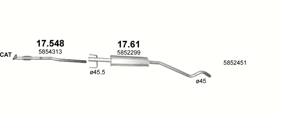 Auspuffanlage für OPEL ASTRA G 1.4 (1.4i 16V)