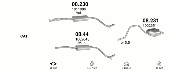 Auspuffanlage für FORD MONDEO 1.6 (1.6i 16V)