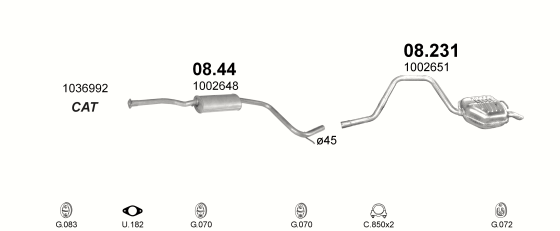 Auspuffanlage für FORD MONDEO 1.8