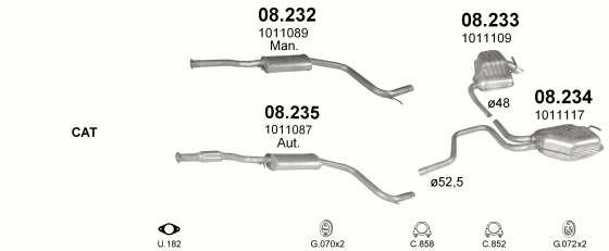 Auspuffanlage für FORD MONDEO 2.0 (2.0i 16V)