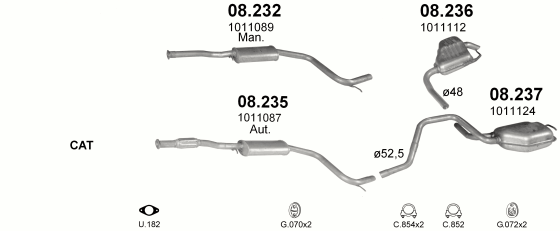 Auspuffanlage für FORD MONDEO 2.0 (2.0i 16V)