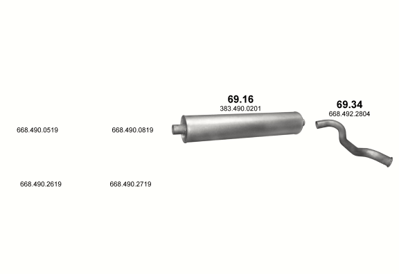 Auspuffanlage für MERCEDES 6-9 T 809 D