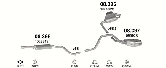 Auspuffanlage für FORD MONDEO 2.5 (2.5i V6 24V)