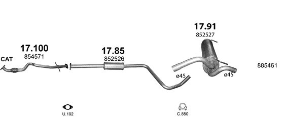 Auspuffanlage für OPEL ASTRA J 1.4 (1.4i)
