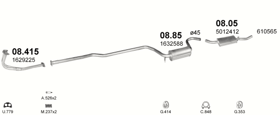 Auspuffanlage für FORD ORION 1.3