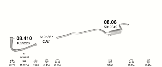 Auspuffanlage für FORD ORION 1.4