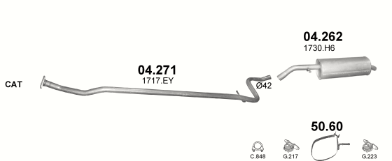 Auspuffanlage für CITROEN C2 1.1 (1.1i)