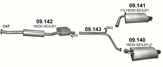 Auspuffanlage für HONDA ACCORD 2.4 (2.4i 16V)