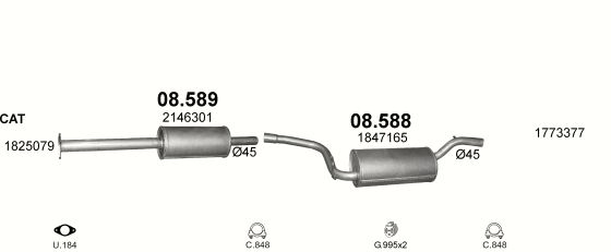 Auspuffanlage für FORD FOCUS 1.0 (1.0 EcoBoost)
