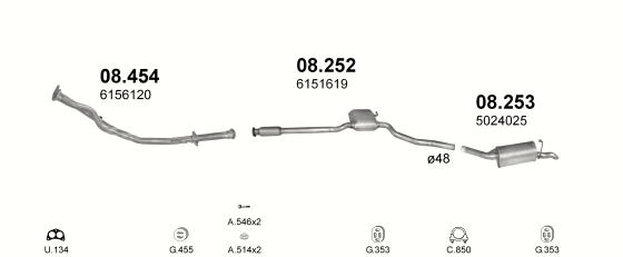 Auspuffanlage für FORD SCORPIO 2.0 (2.0 OHC)