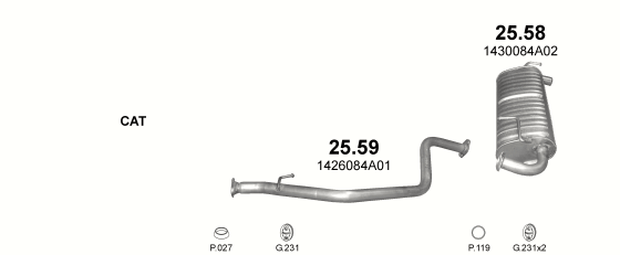 Auspuffanlage für SUZUKI JIMNY 1.3 (1.3 4WD)