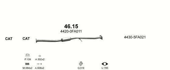 Auspuffanlage für SUBARU IMPREZA 1.6 (1.6)