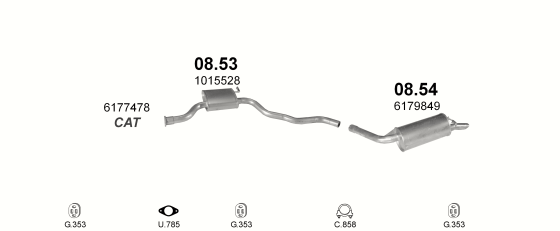 Auspuffanlage für FORD SIERRA 1.8 (1.8 OHC)