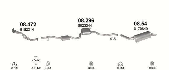 Auspuffanlage für FORD SIERRA 2.0 (2.0i OHC)