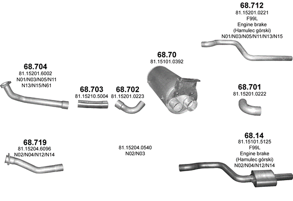 Auspuffanlage für MAN TGL 4.6 (D0834 LFL)