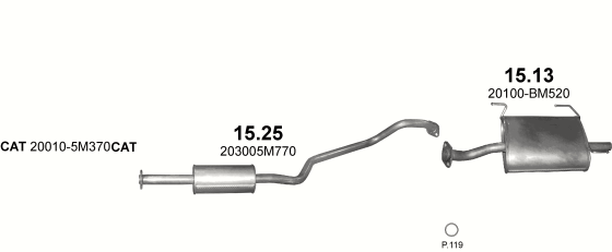 Auspuffanlage für NISSAN ALMERA 1.8 (1.8i 16V)