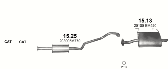 Auspuffanlage für NISSAN ALMERA 1.5 (1.5i 16V)