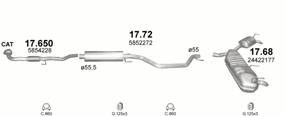 Auspuffanlage für OPEL VECTRA C GTS 2.0 (2.0 16V Turbo)