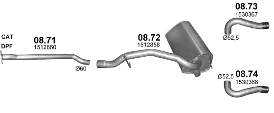 Auspuffanlage für FORD KUGA 2.0 D (2.0 TDCi Turbo Diesel)