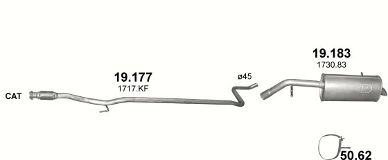 Auspuffanlage für PEUGEOT 207 1.4 D (1.4 HDi Turbo Diesel)