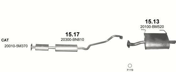 Auspuffanlage für NISSAN ALMERA 1.8 (1.8i 16V)