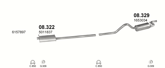 Auspuffanlage für FORD TRANSIT 2.0 (130-190 (100L) LWB)