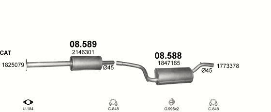 Auspuffanlage für FORD FOCUS 1.0 (1.0 EcoBoost)