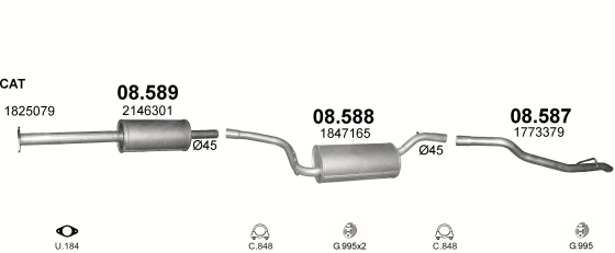 Auspuffanlage für FORD FOCUS 1.0 (1.0 EcoBoost)