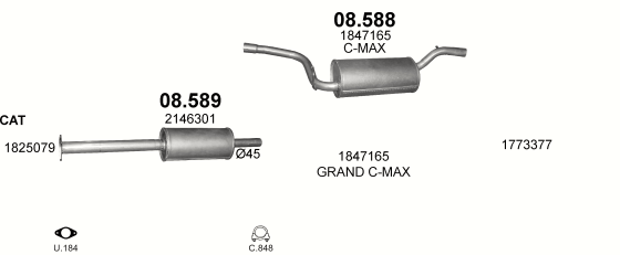 Auspuffanlage für FORD C-MAX 1.0 (1.0 EcoBoost)