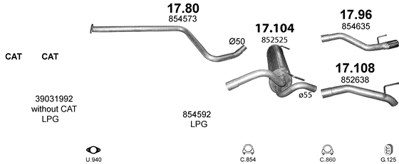 Auspuffanlage für OPEL ASTRA J 1.4 (1.4i Turbo)