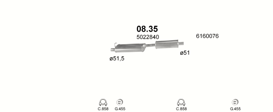 Auspuffanlage für FORD TRANSIT 2.5 D (130-190 (100L) LWB)