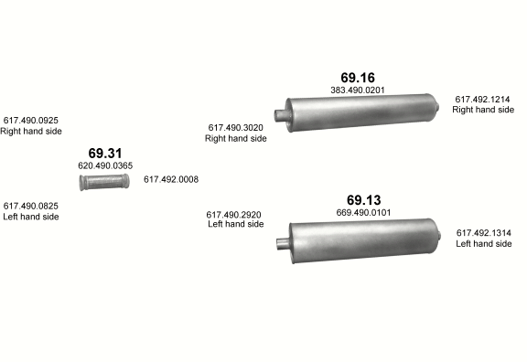 Auspuffanlage für MERCEDES 19-33 T 2222 K (WB 3200, 3600)