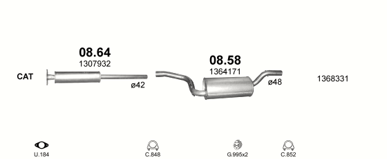 Auspuffanlage für FORD FOCUS CC 1.6 (1.6i 16V)