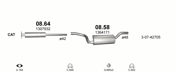 Auspuffanlage für VOLVO C30 1.6 (1.6)
