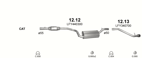 Auspuffanlage für MAZDA 3 2.0 (2.0 16V (5 doors))
