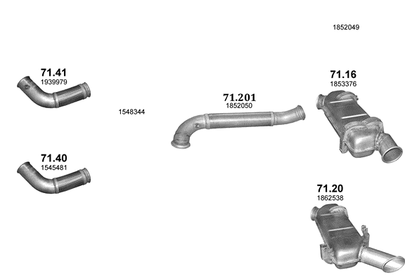 Auspuffanlage für SCANIA P, R, T 15.6 (DC 16)