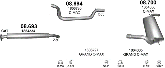 Auspuffanlage für FORD FOCUS 1.6 (1.6 EcoBoost)