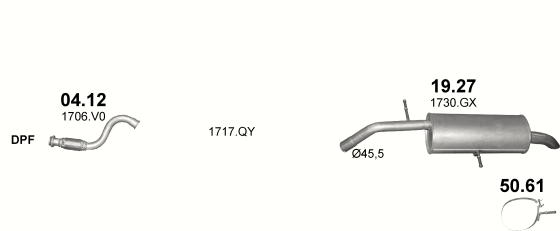 Auspuffanlage für CITROEN DS4 1.6 D (1.6 HDi Turbo Diesel)