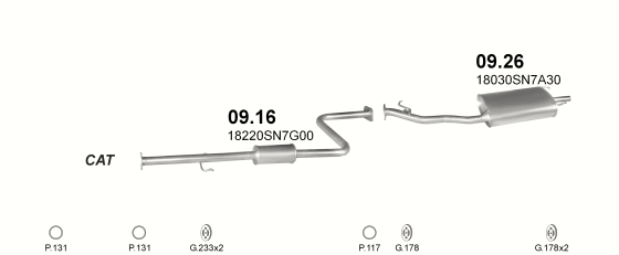 Auspuffanlage für HONDA ACCORD 1.8 (1.8i 16V)