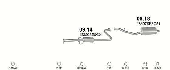 Auspuffanlage für HONDA ACCORD 2.0 (2.0i 16V)