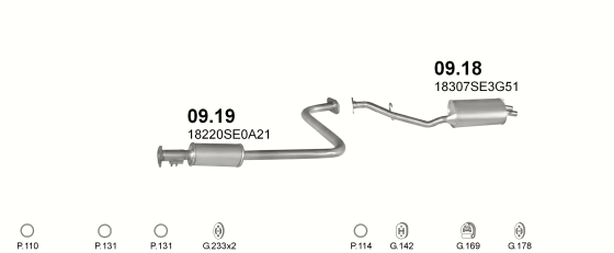Auspuffanlage für HONDA ACCORD 2.0 (2.0i 16V)