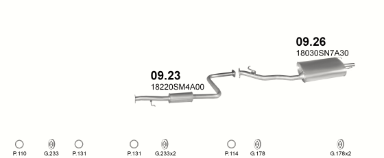 Auspuffanlage für HONDA ACCORD 2.0 (2.0i 16V)