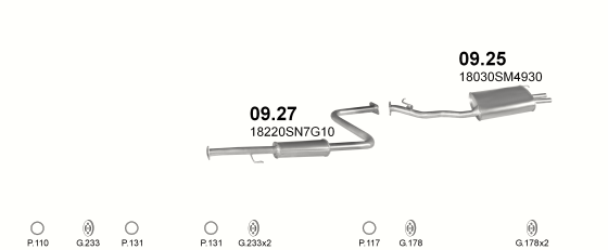Auspuffanlage für HONDA ACCORD 2.0 (2.0i 16V)