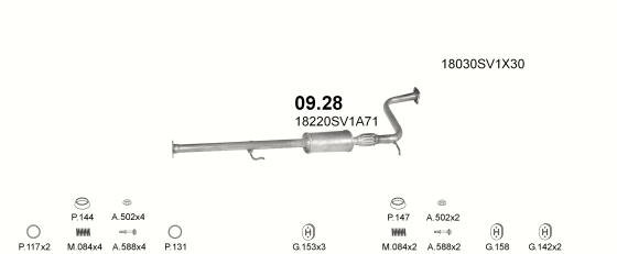 Auspuffanlage für HONDA ACCORD 2.2 (2.2i 16V)